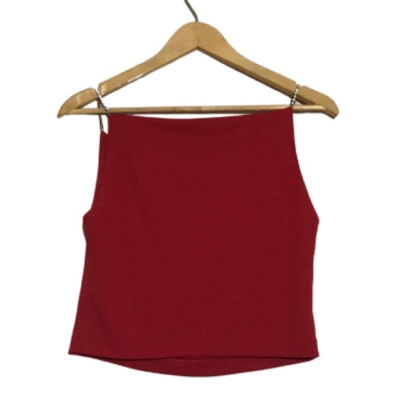 Lori Ann Petite Red Crop Top Jewel Straps Size 9/10 - Picture 11 of 13